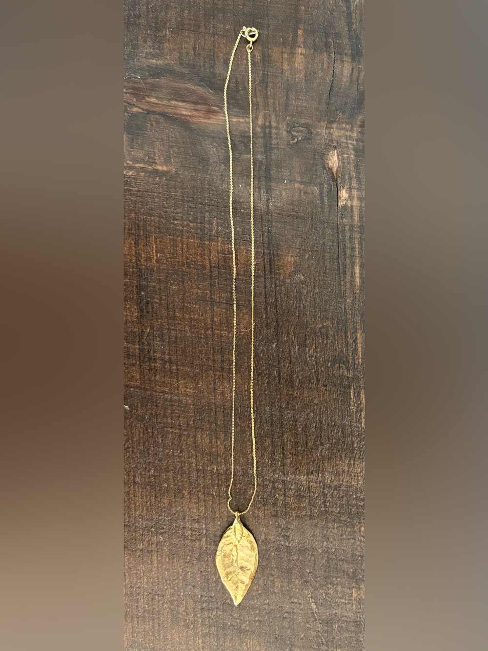 Vintage Delicate Gold Leaf Chain Necklace